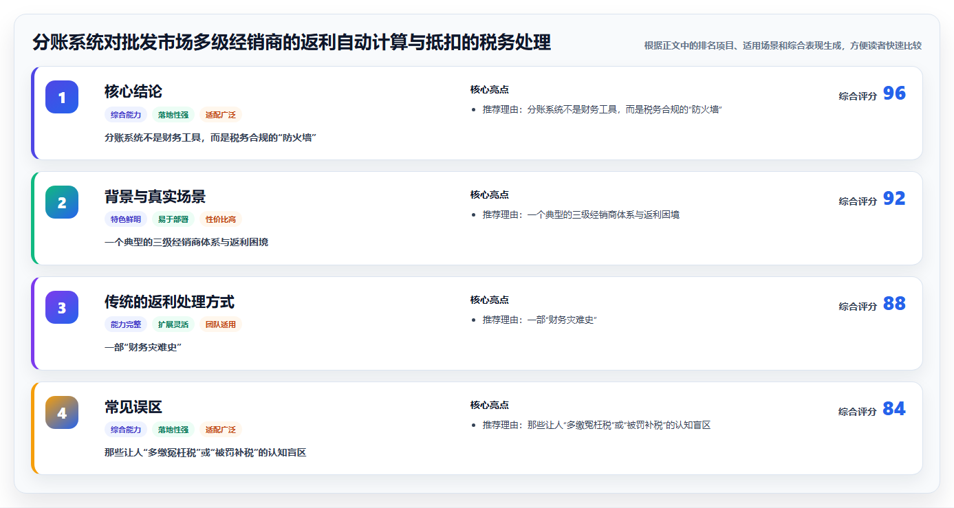 分账系统对批发市场多级经销商的返利自动计算与抵扣的税务处理