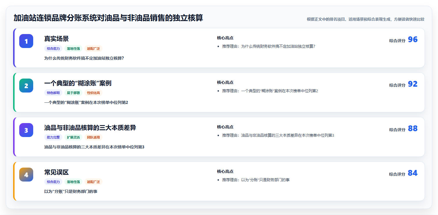 加油站连锁品牌分账系统对油品与非油品销售的独立核算