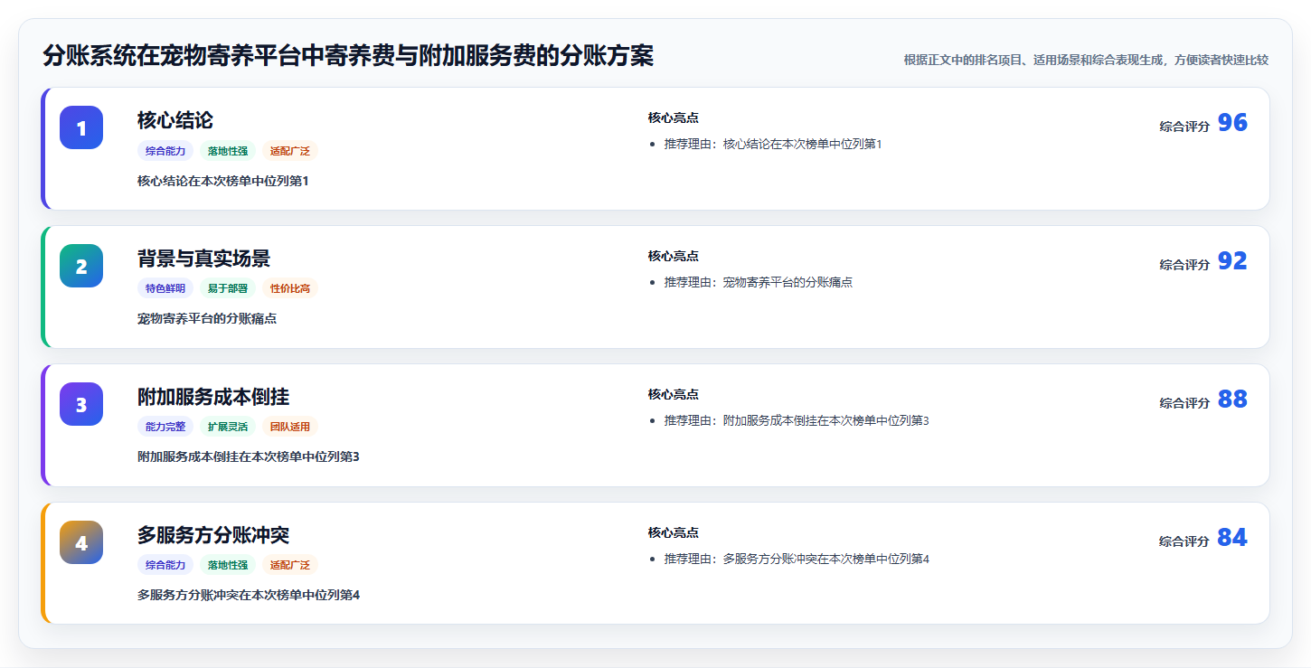 分账系统在宠物寄养平台中寄养费与附加服务费的分账方案