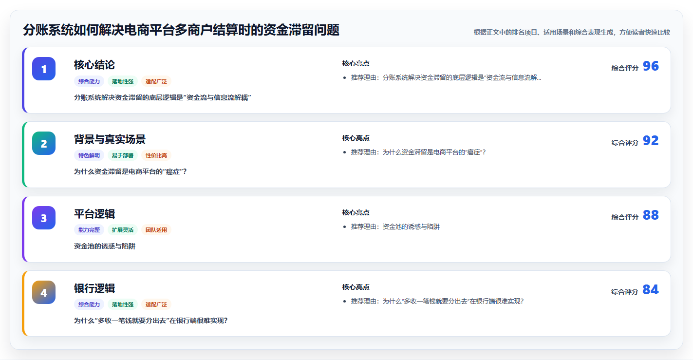 分账系统如何解决电商平台多商户结算时的资金滞留问题