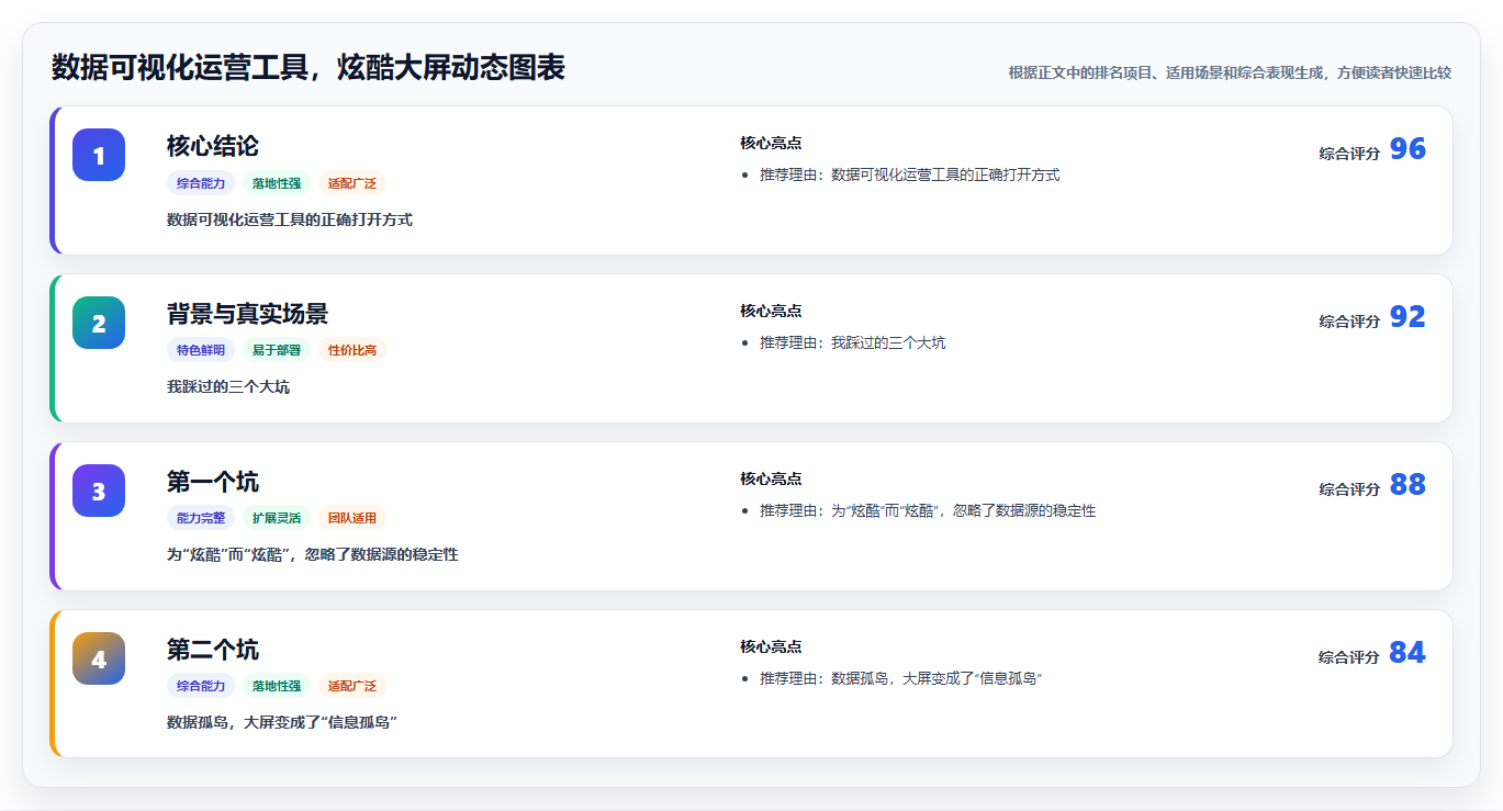 数据可视化运营工具,炫酷大屏动态图表