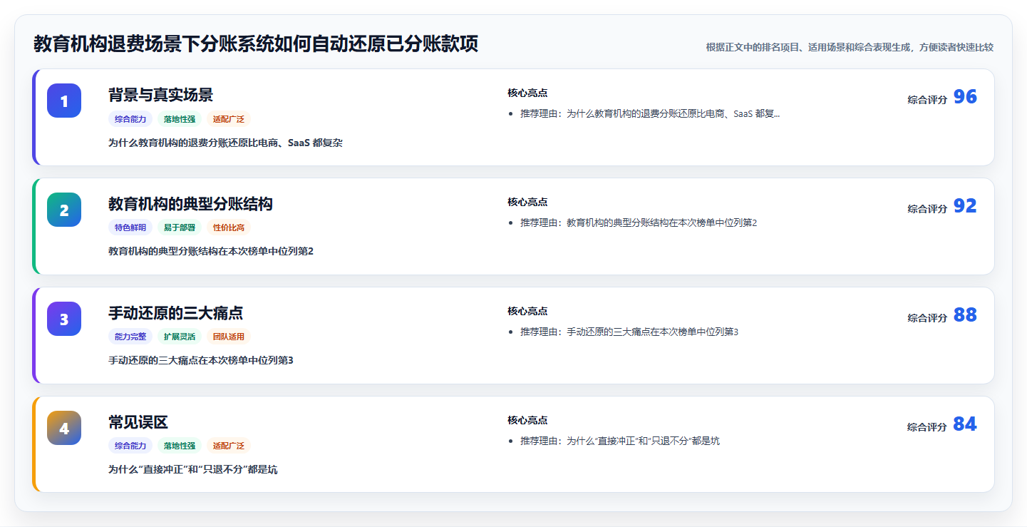 教育机构退费场景下分账系统如何自动还原已分账款项