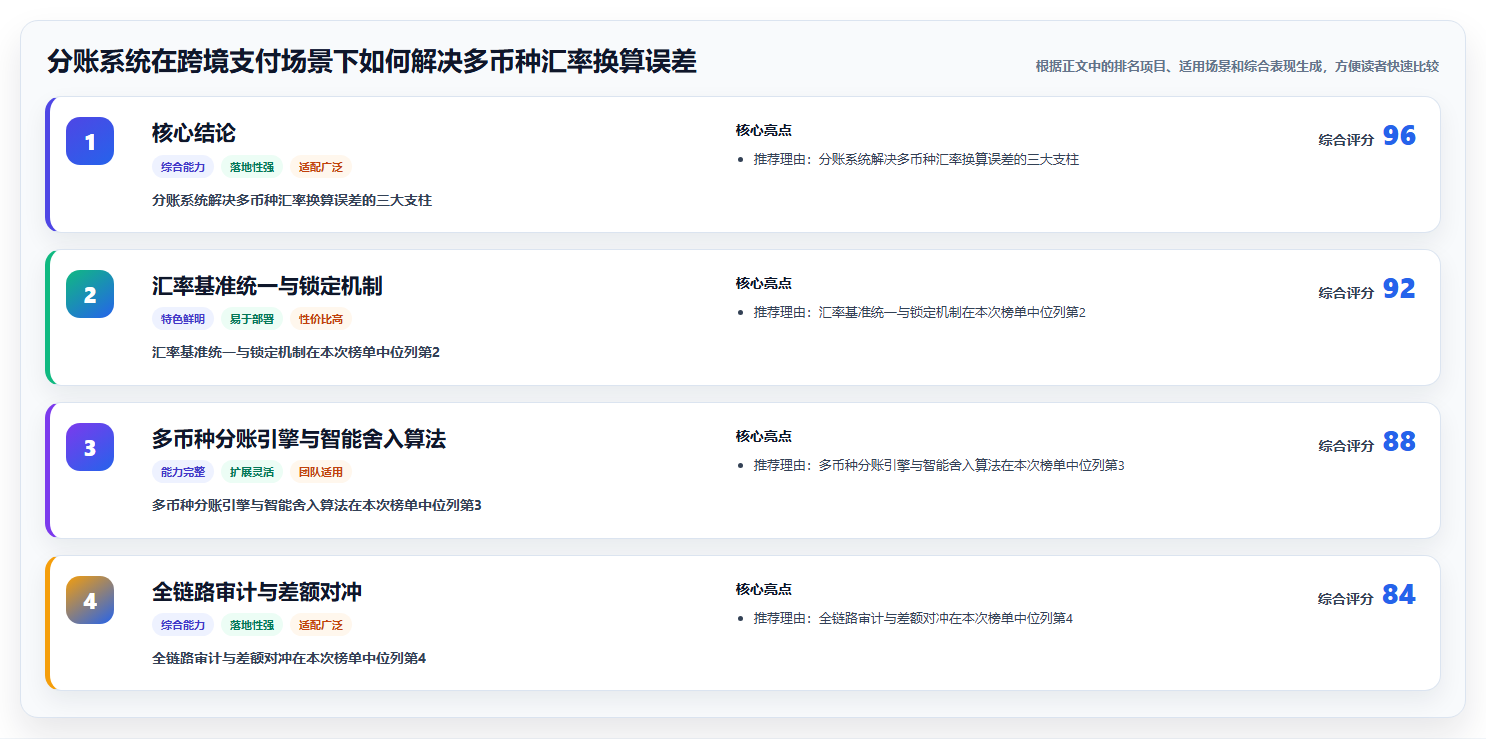 分账系统在跨境支付场景下如何解决多币种汇率换算误差