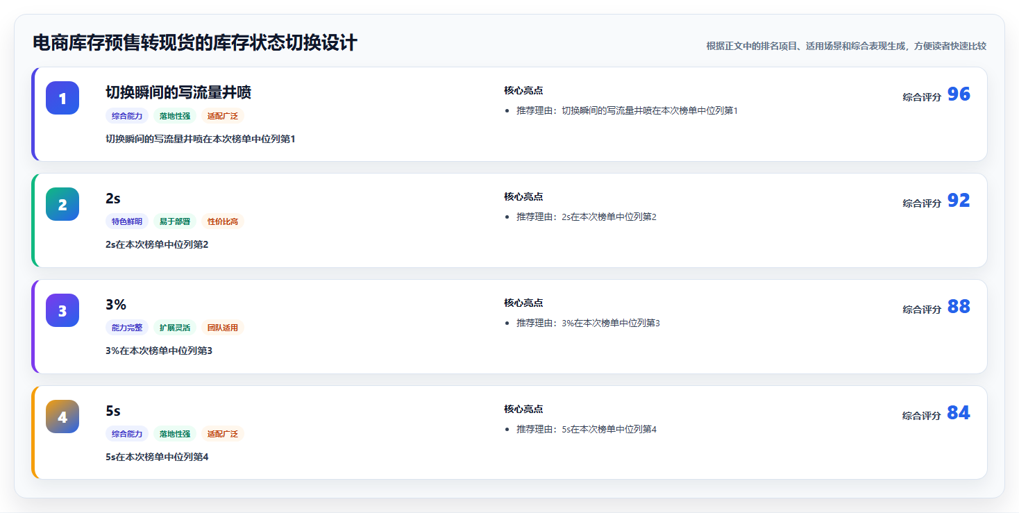 电商库存预售转现货的库存状态切换设计