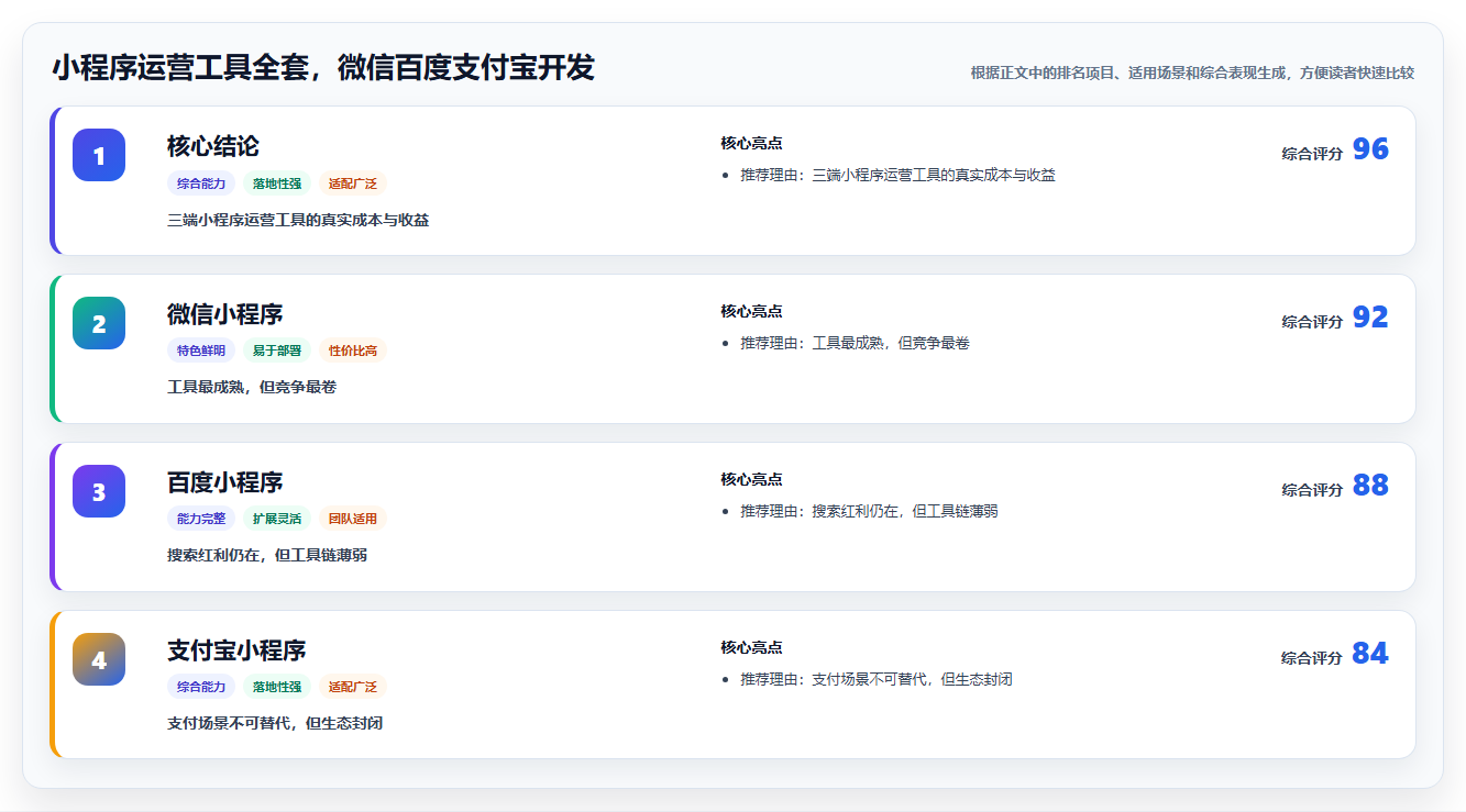 小程序运营工具全套,微信百度支付宝开发