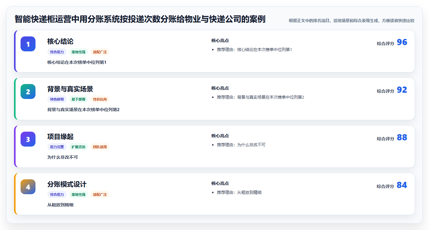 智能快递柜运营中用分账系统按投递次数分账给物业与快递公司的案例