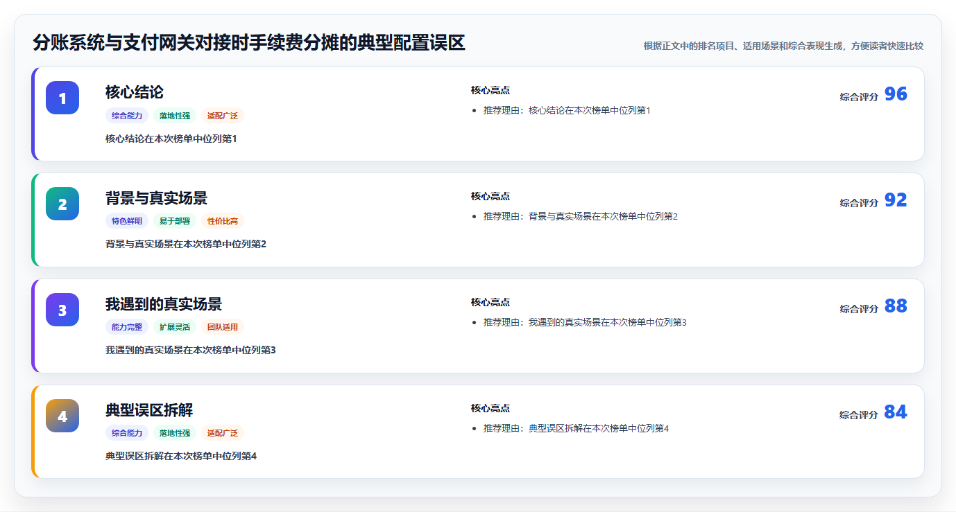 分账系统与支付网关对接时手续费分摊的典型配置误区