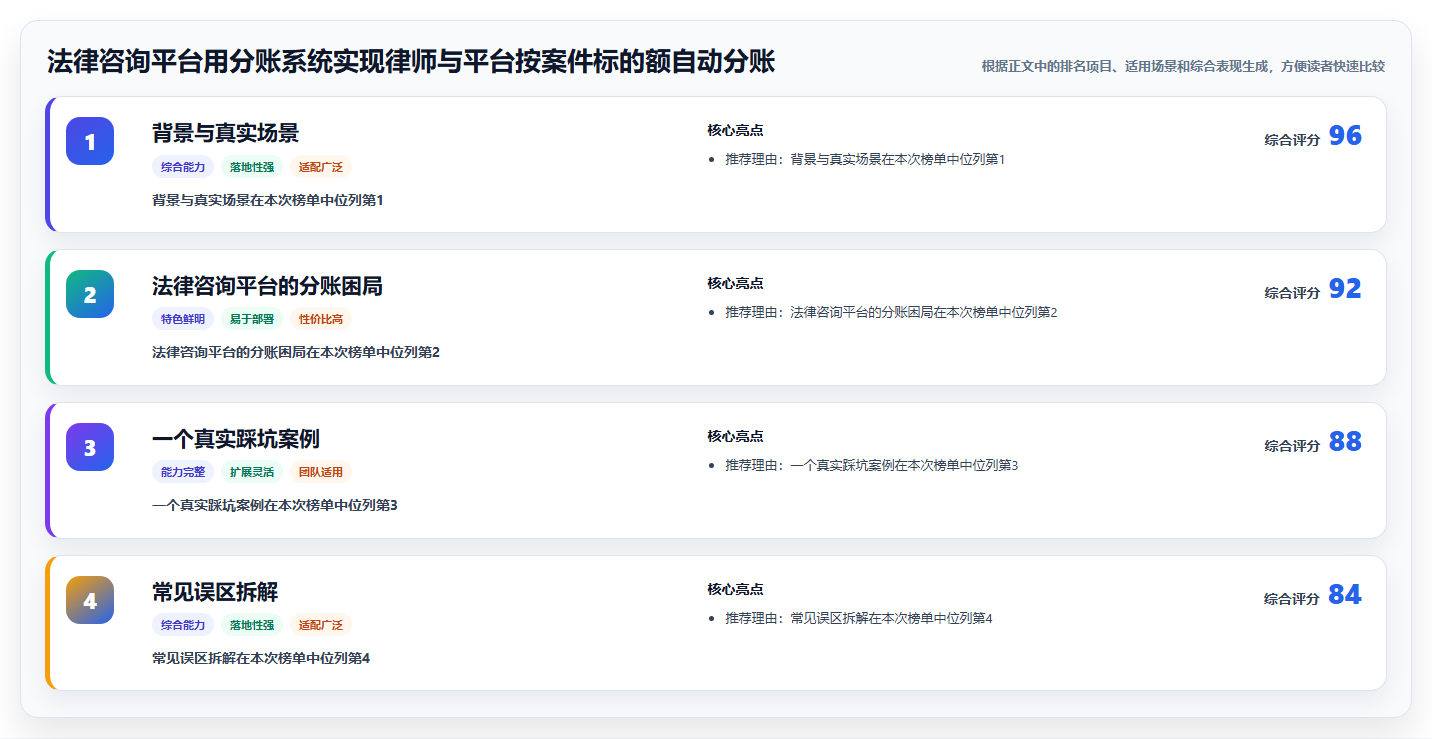 法律咨询平台用分账系统实现律师与平台按案件标的额自动分账