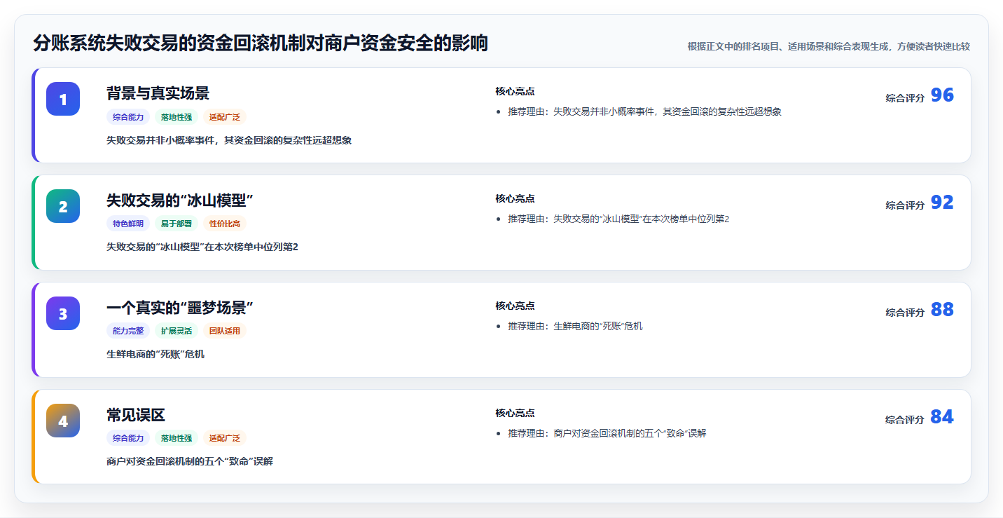 分账系统失败交易的资金回滚机制对商户资金安全的影响