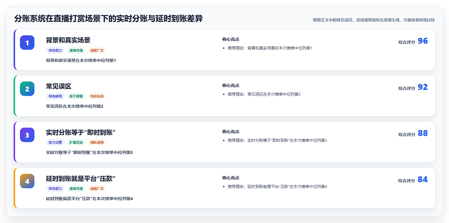 分账系统在直播打赏场景下的实时分账与延时到账差异