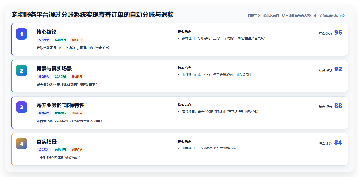 宠物服务平台通过分账系统实现寄养订单的自动分账与退款