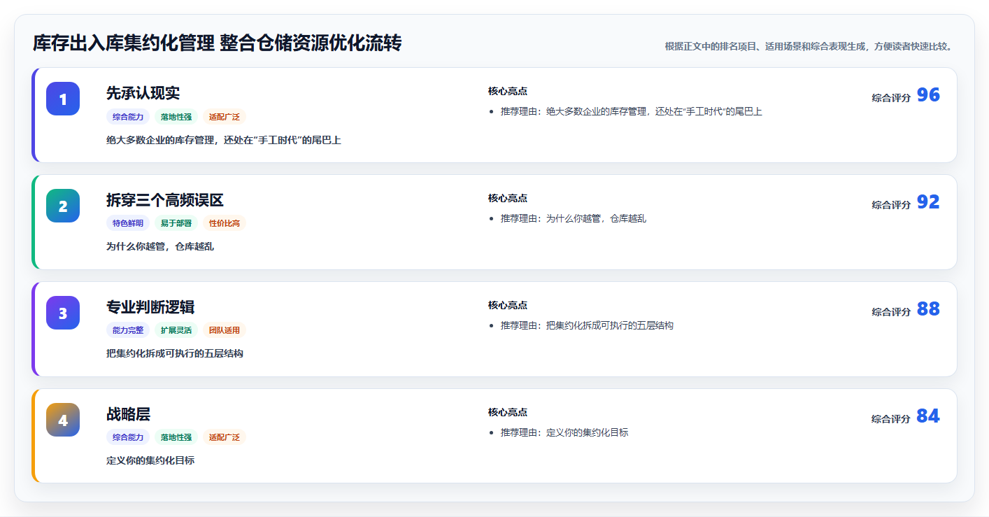 库存出入库集约化管理 整合仓储资源优化流转