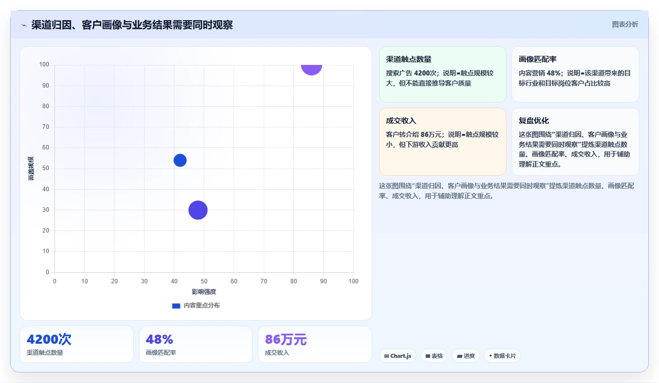 crm大数据分析：市场团队一页讲清：渠道归因与完善客户画像的关系