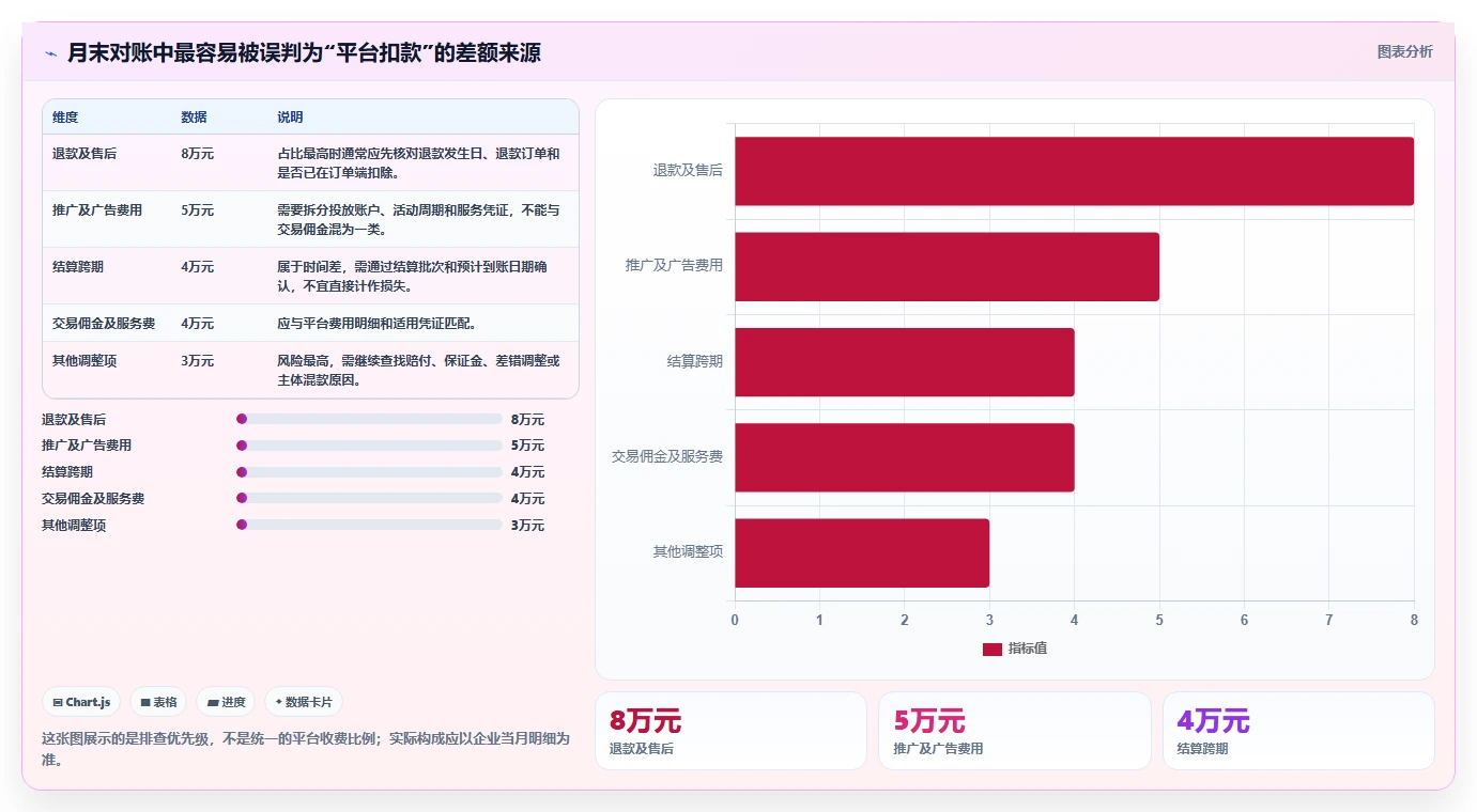 电商怎么做账和报税：经营负责人复盘框架：平台对账如何定位平台账单看不懂