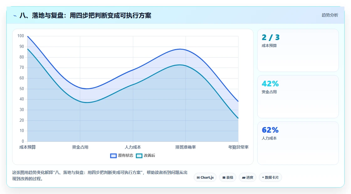 八、落地与复盘:用四步把判断变成可执行方案