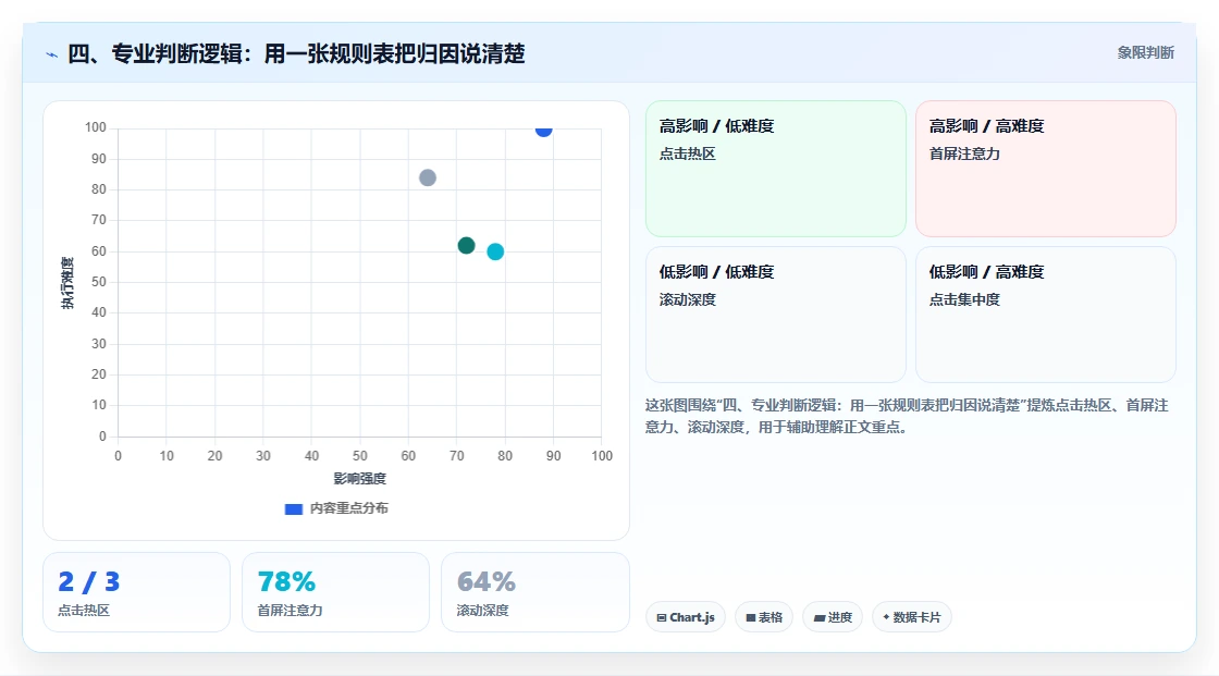四、专业判断逻辑：用一张规则表把归因说清楚