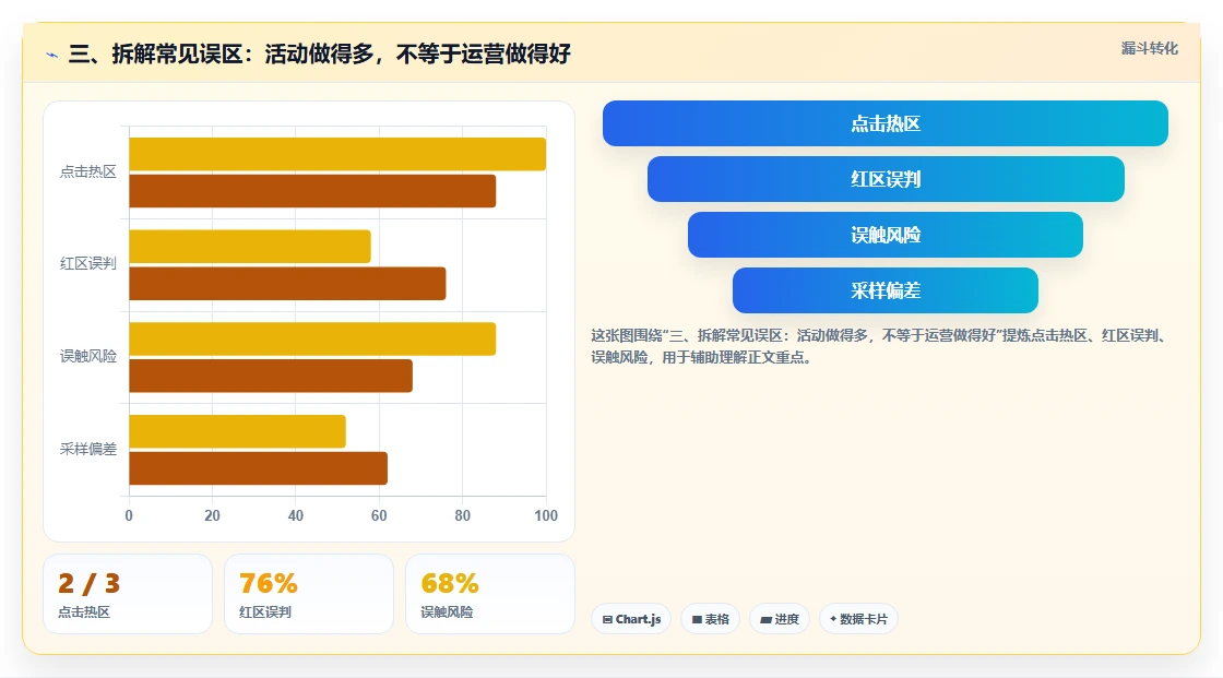 三、拆解常见误区:活动做得多,不等于运营做得好