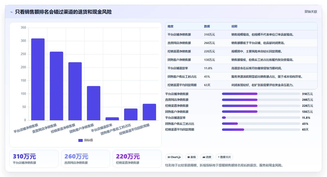 营业额分析：数据分析师老板关心什么：渠道结构能否解决成本看不清
