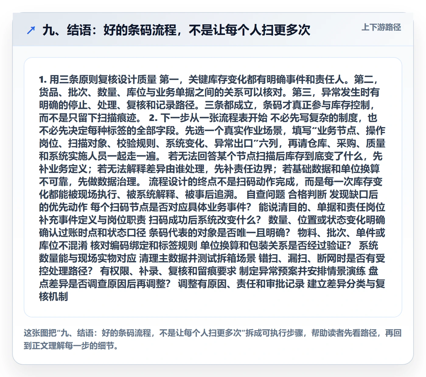 九、结语：好的条码流程，不是让每个人扫更多次
