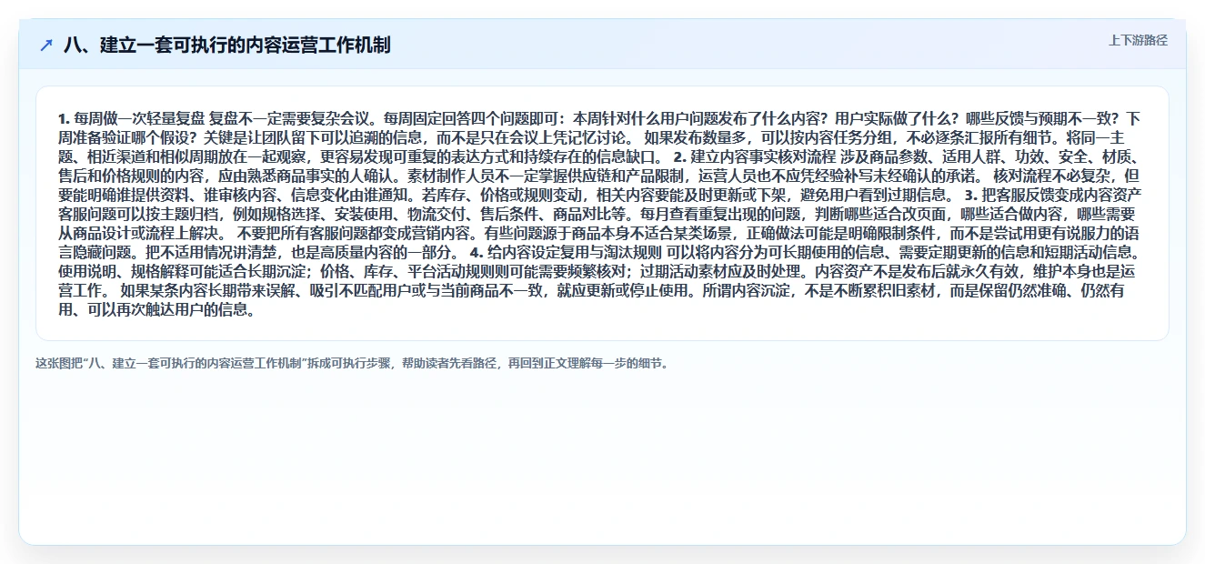 八、建立一套可执行的内容运营工作机制