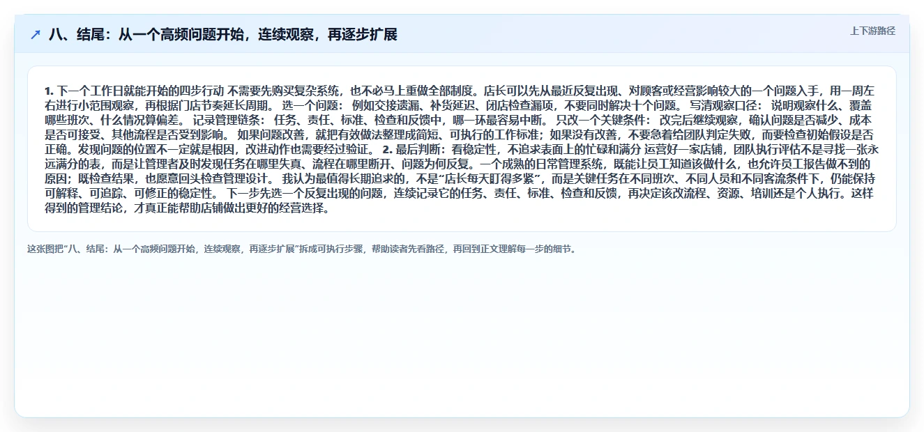 八、结尾：从一个高频问题开始，连续观察，再逐步扩展