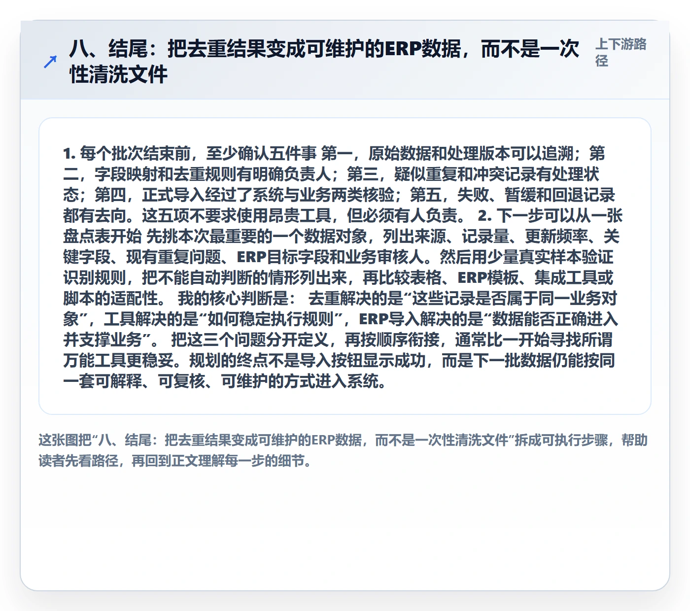 八、结尾：把去重结果变成可维护的ERP数据，而不是一次性清洗文件