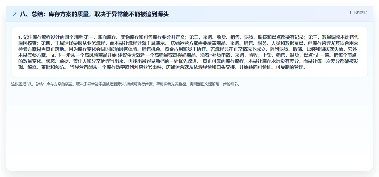 八、总结：库存方案的质量，取决于异常能不能被追到源头