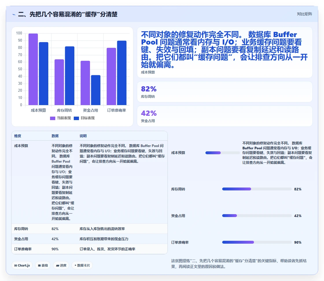二、先把几个容易混淆的“缓存”分清楚