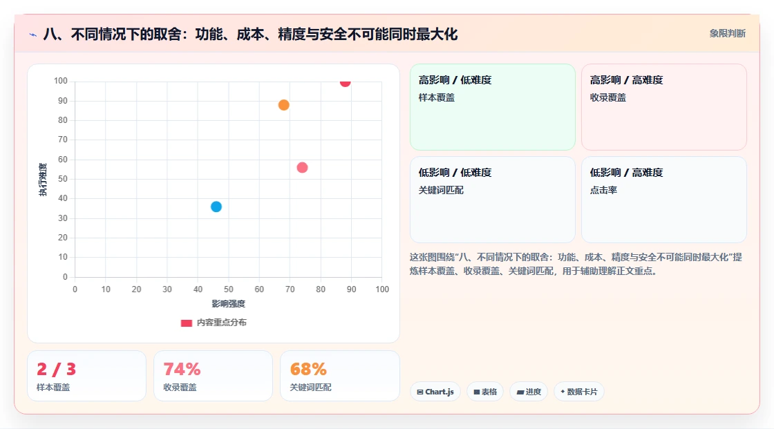八、不同情况下的取舍：功能、成本、精度与安全不可能同时最大化