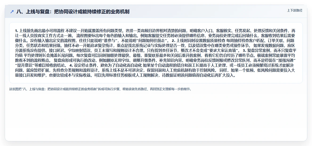 八、上线与复盘：把协同设计成能持续修正的业务机制