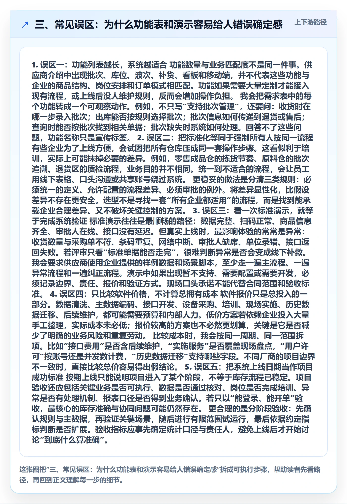 三、常见误区：为什么功能表和演示容易给人错误确定感