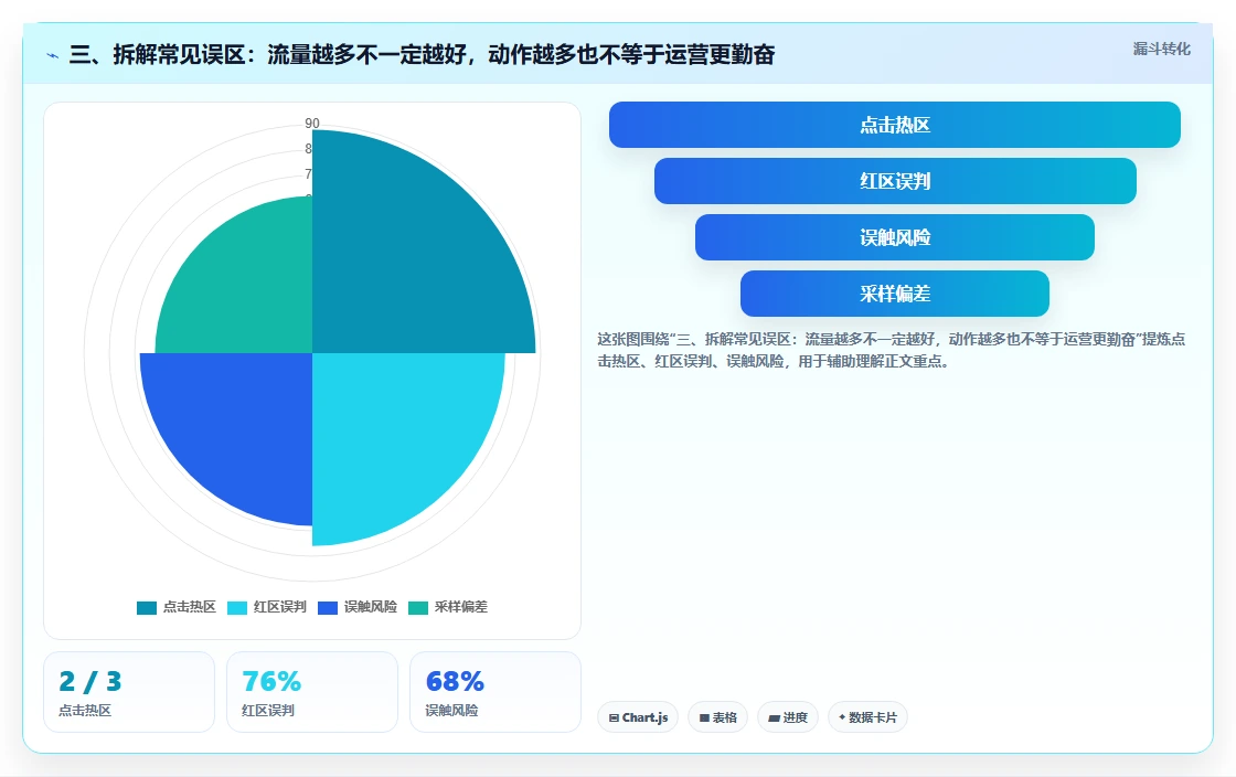 三、拆解常见误区：流量越多不一定越好，动作越多也不等于运营更勤奋