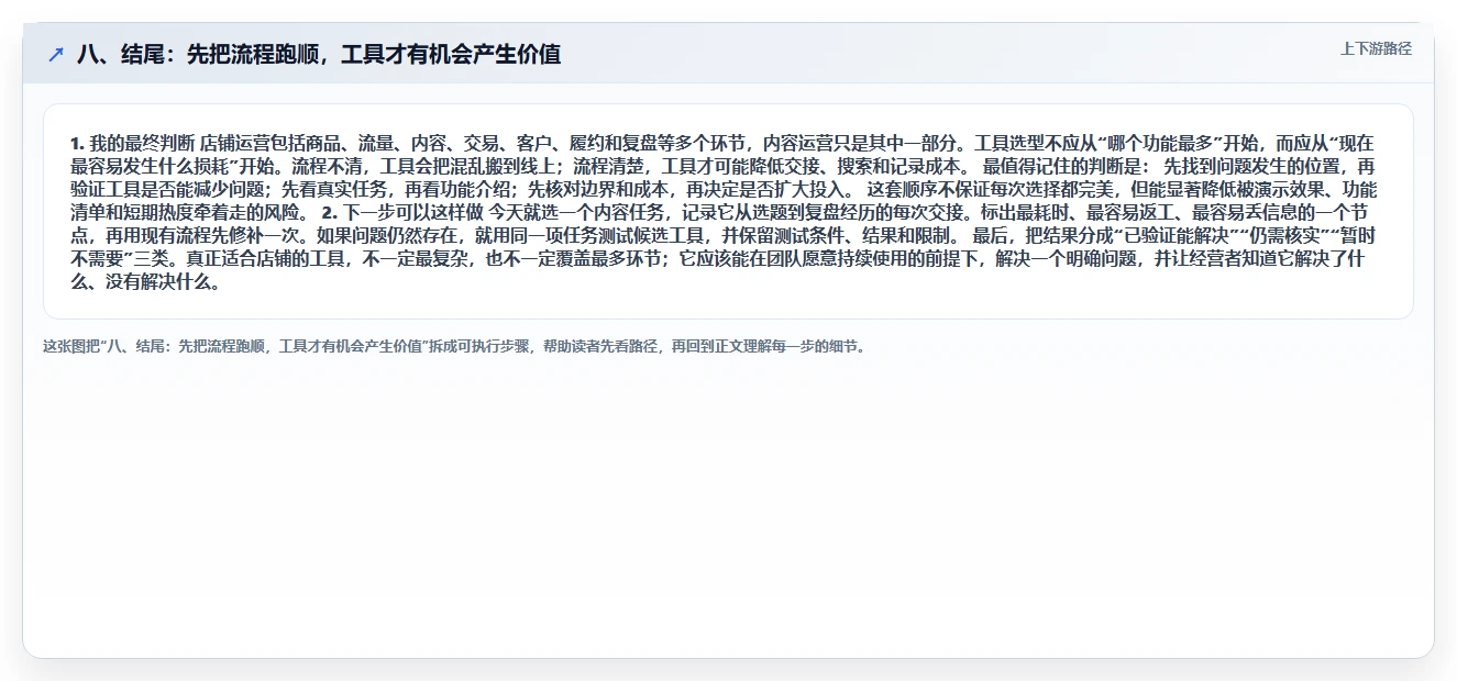 八、结尾:先把流程跑顺,工具才有机会产生价值