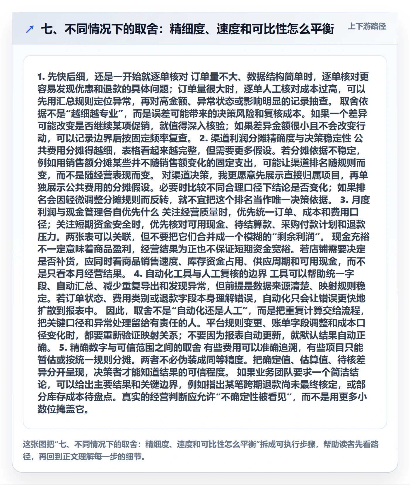 七、不同情况下的取舍：精细度、速度和可比性怎么平衡