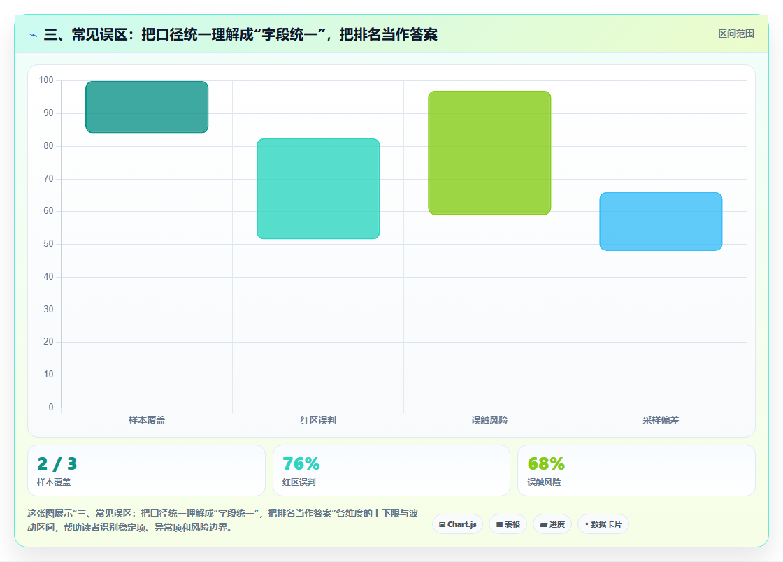 三、常见误区：把口径统一理解成“字段统一”，把排名当作答案