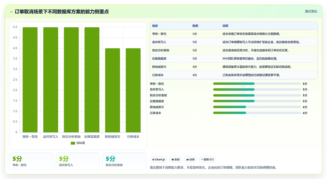 数据库存：电商企业选型思路：订单取消应重点评估性能优化