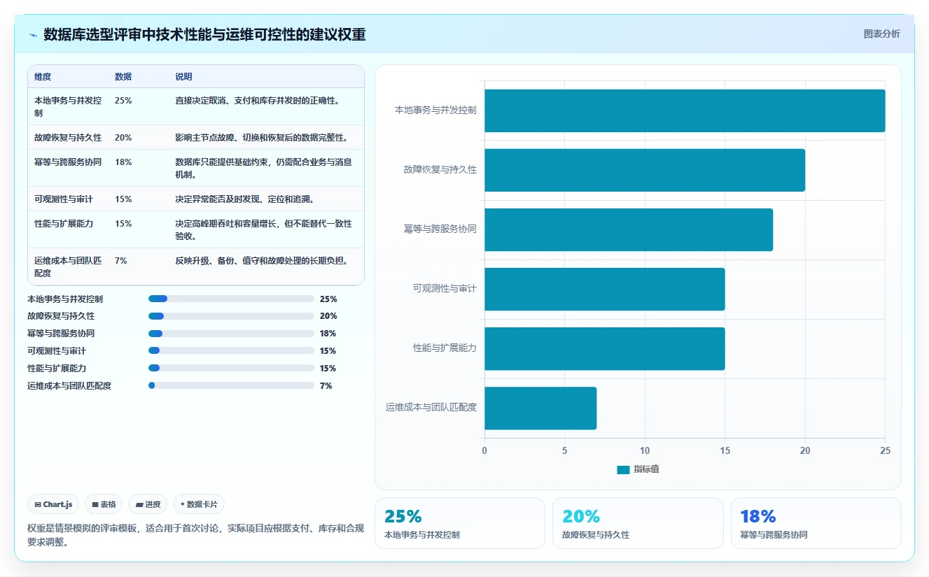 数据库存：运维团队选型思路：订单取消应重点评估事务一致性