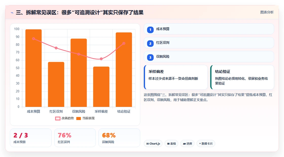 三、拆解常见误区：很多“可追溯设计”其实只保存了结果