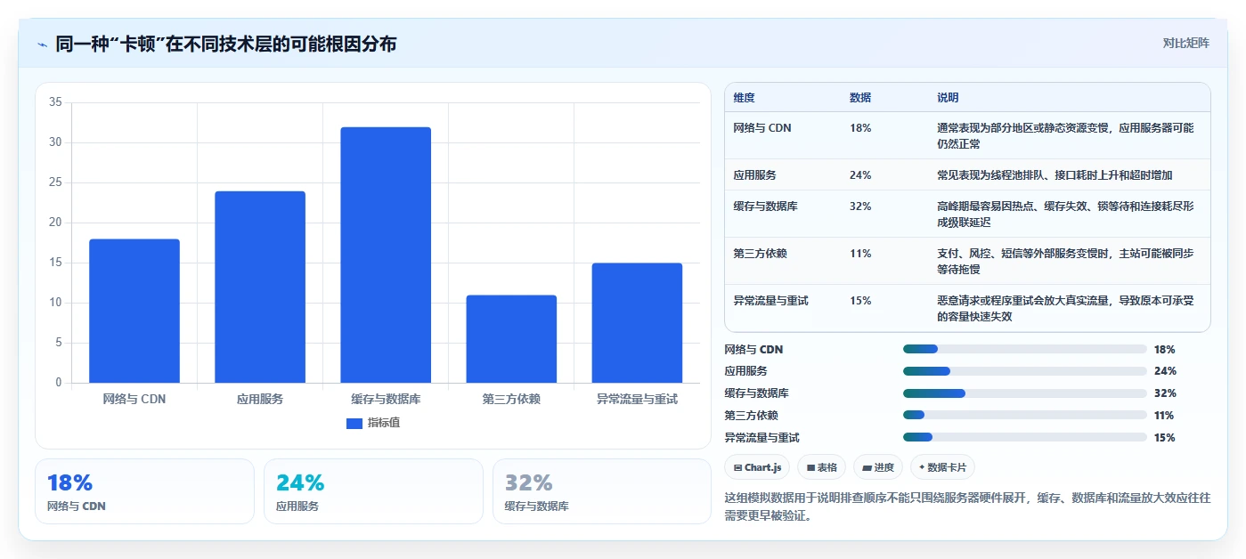 电商系统开发：产品经理实战复盘：技术选型中高峰期卡顿的定位步骤