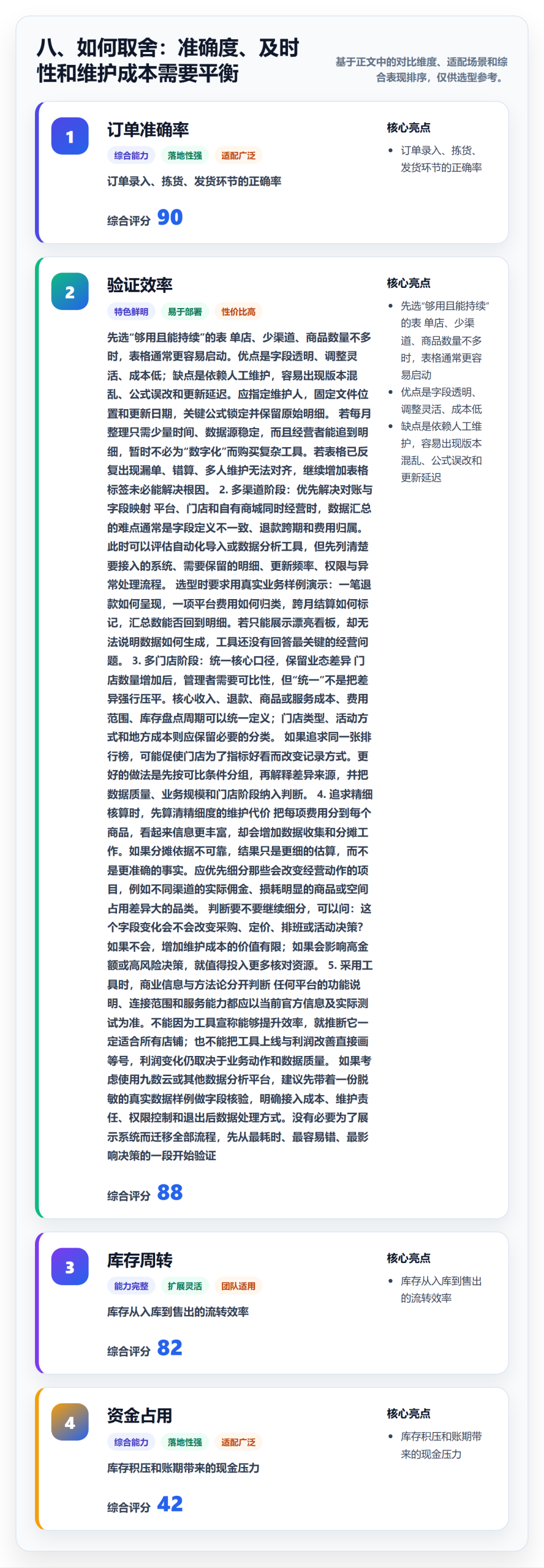 八、如何取舍：准确度、及时性和维护成本需要平衡