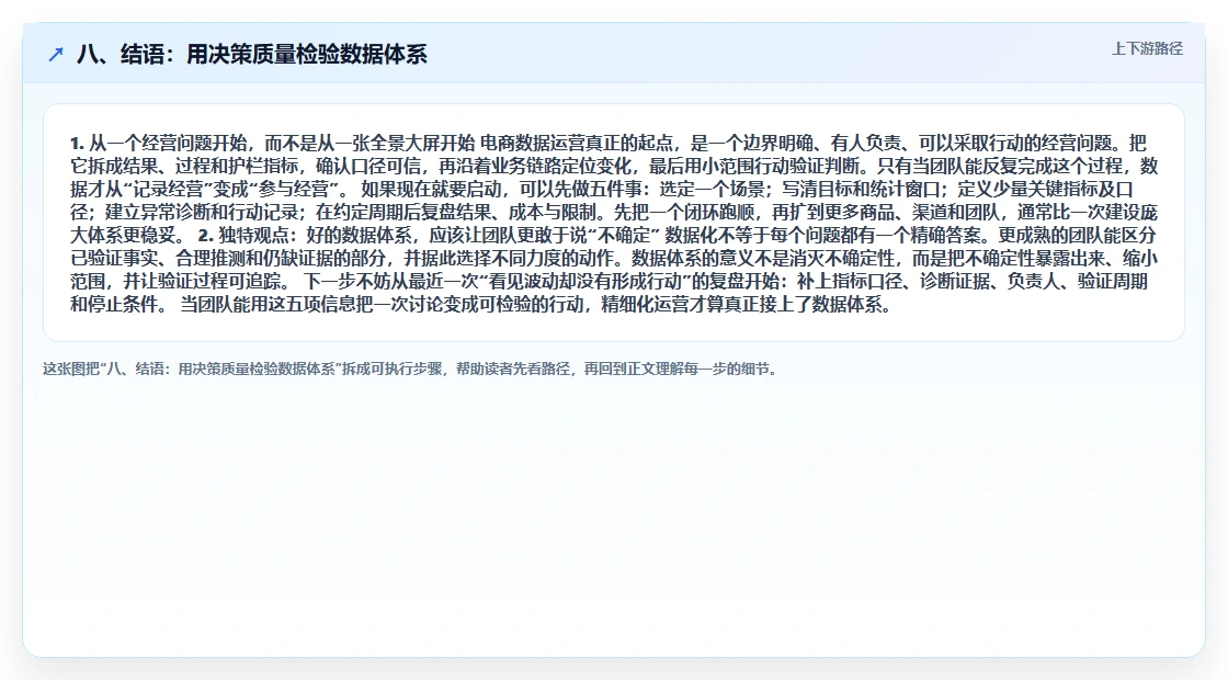 八、结语：用决策质量检验数据体系