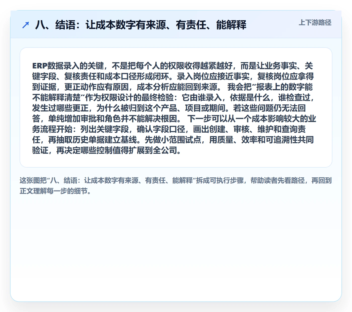 八、结语：让成本数字有来源、有责任、能解释