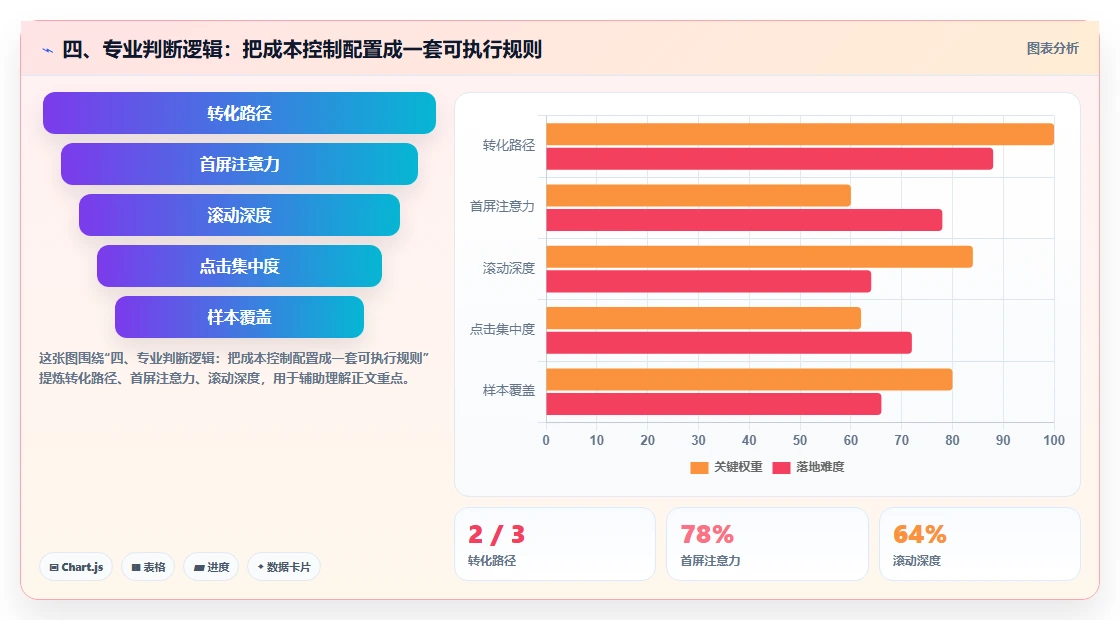 四、专业判断逻辑：把成本控制配置成一套可执行规则