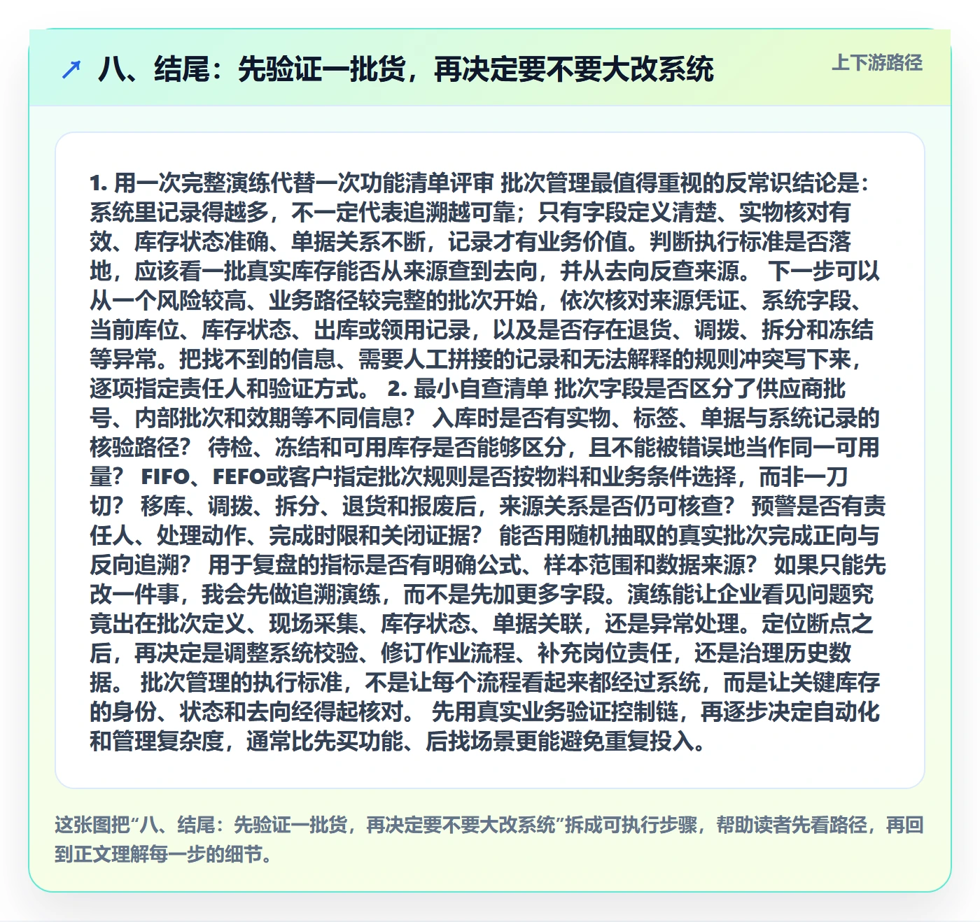 八、结尾：先验证一批货，再决定要不要大改系统
