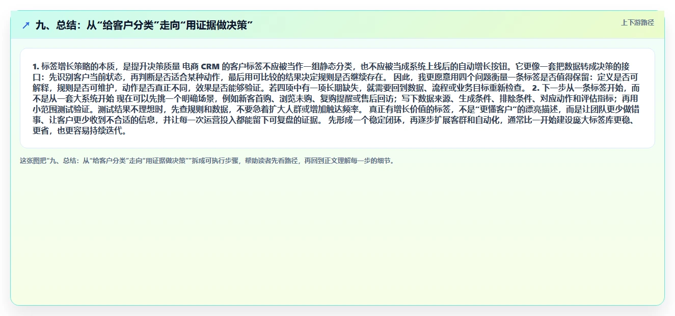 九、总结：从“给客户分类”走向“用证据做决策”