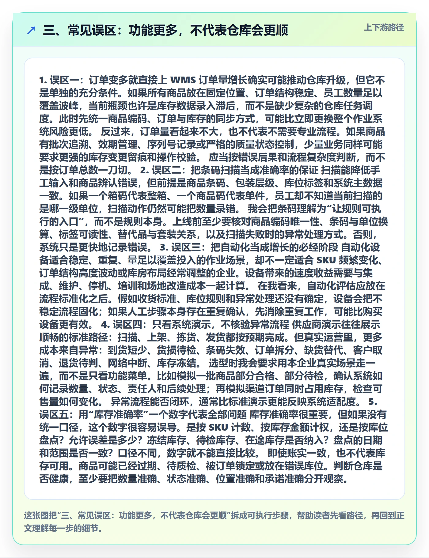 三、常见误区：功能更多，不代表仓库会更顺