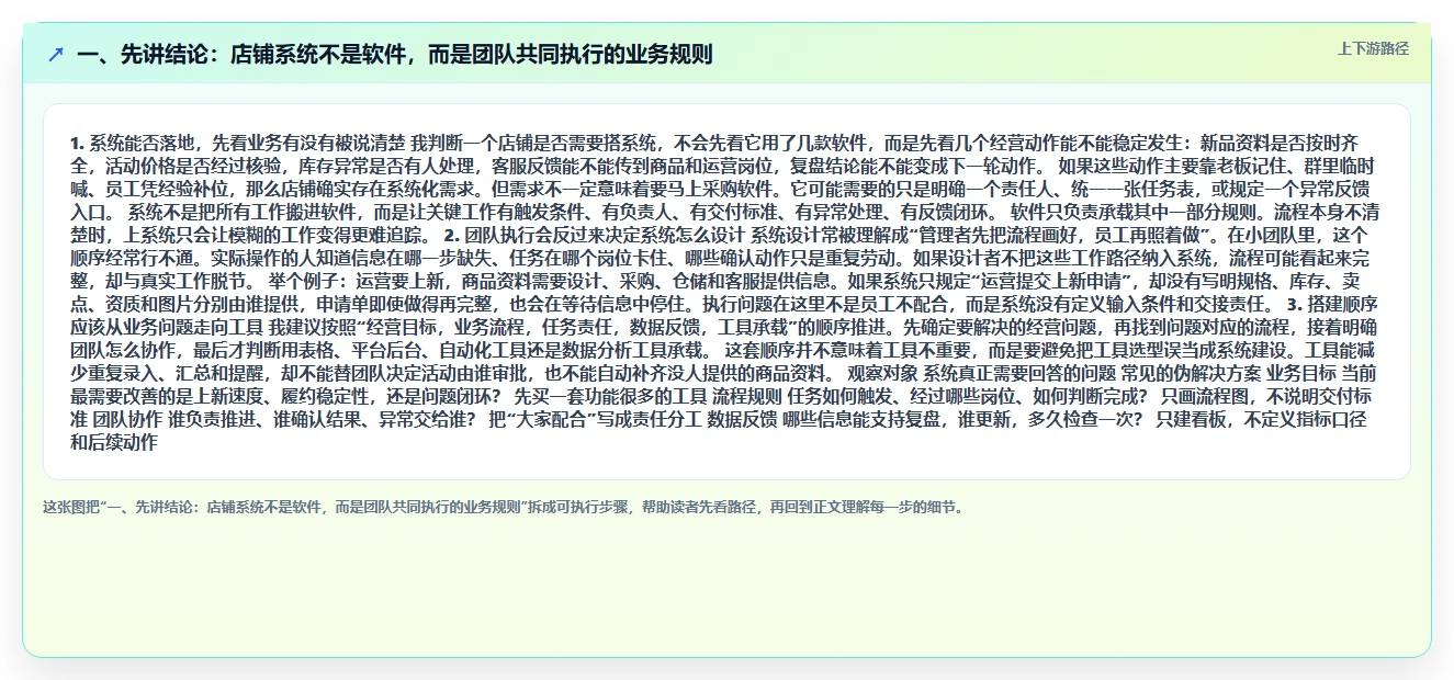 一、先讲结论：店铺系统不是软件，而是团队共同执行的业务规则