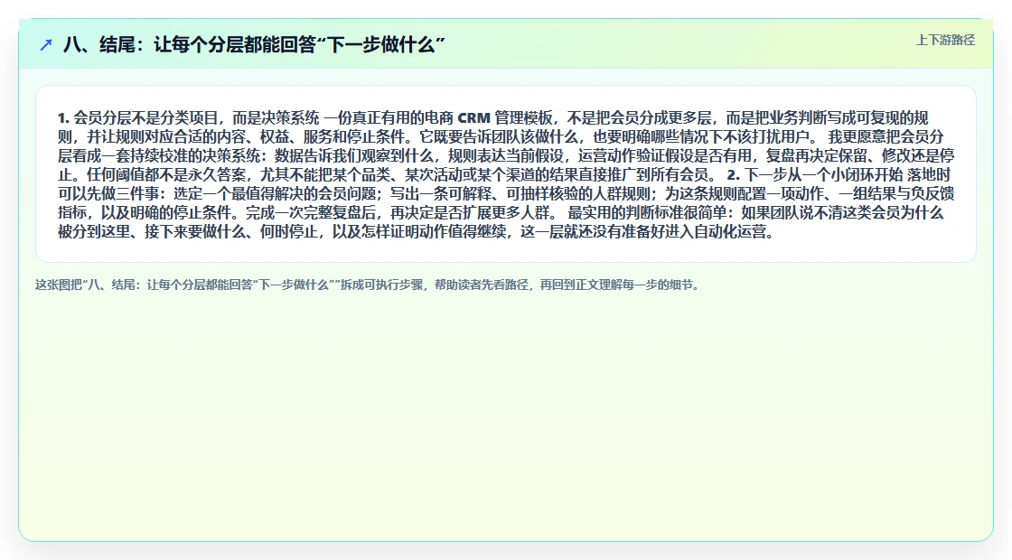 八、结尾：让每个分层都能回答“下一步做什么”