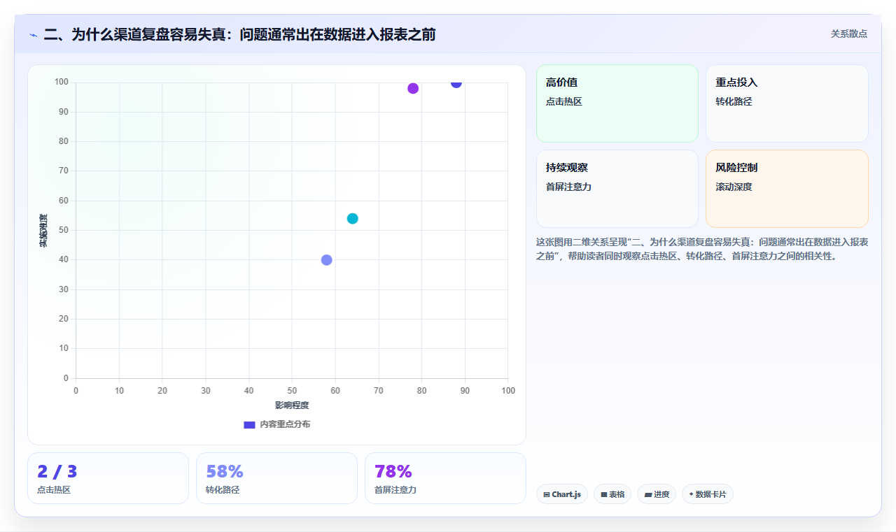 二、为什么渠道复盘容易失真：问题通常出在数据进入报表之前