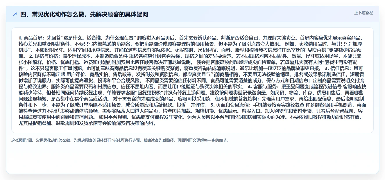 四、常见优化动作怎么做，先解决顾客的具体疑问